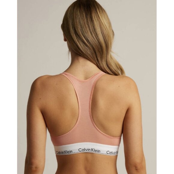 Calvin Klein CK Unlined Bralette Coral Almond ( M ) - Picture 2 of 4